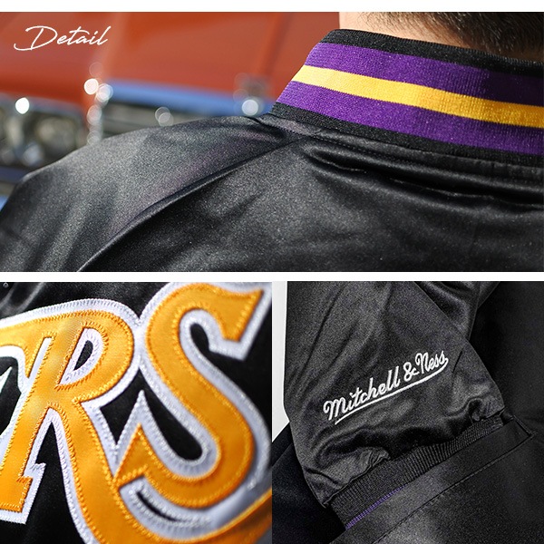 レイカーズ スタジャン メンズ ジャケット Mitchell & Ness 刺繍