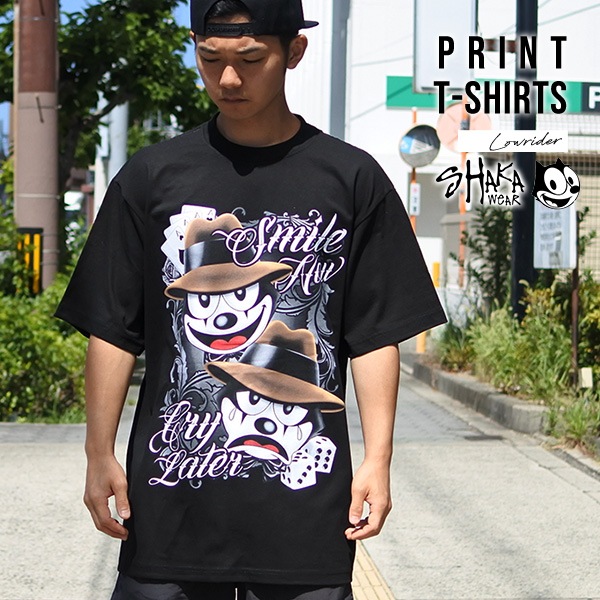 Tシャツ 半袖 メンズ ブラック SHAKA WEAR シャカ ダイス トランプ