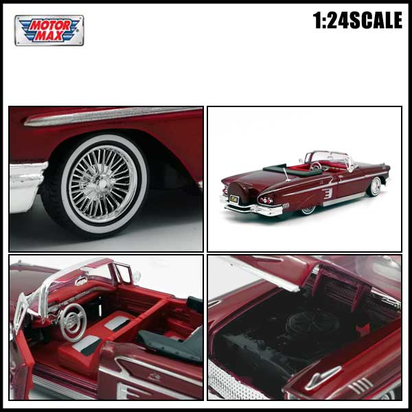 1/24 箱入り ミニカー 1958 CHEVY IMPALA GET LOW メタルレッド