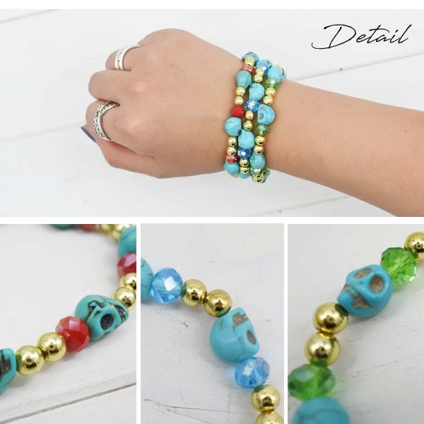 ブレスレット ビーズ カラベラ 全3色 キラキラ ブレス おしゃれ きれい