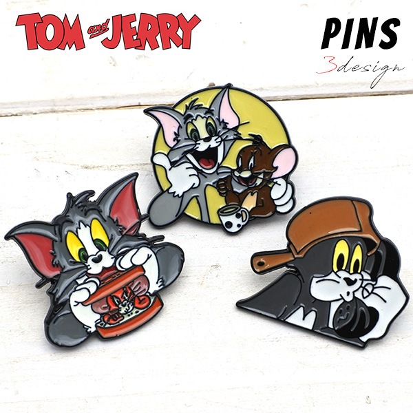 トムビーンズ80年代ピンバッジ “I HAVE LOTS OF CASH” トムとジェリー TOM & JERRY ピンバッジ 全3種類 トムジェリ TOM JERRY