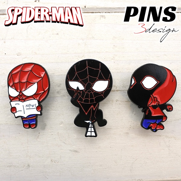 MARVEL スパイダーマン グッズ キーホルダー ピンバッジ スパイダーマン ピンバッジ 全3種類 MARVEL SPIDERMAN ブローチ バッジ