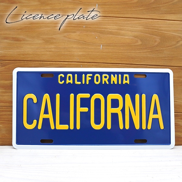 アメリカ　カリフォルニア　ナンバープレート　493 USA ブルー イエロー アメリカ カリフォルニア ナンバープレート 493 USA ブルー イエロー