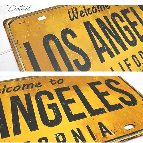 カリフォルニア ロサンゼルス ナンバープレート USサイズ オレンジ
