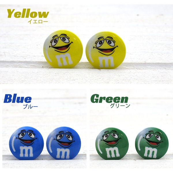 m&m's ピアス 全3色 エムアンドエムズ キャッチピアス アクセサリー