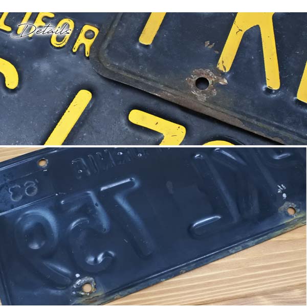 USED品 カリフォルニア ナンバープレート ブラック 全3種 60年代