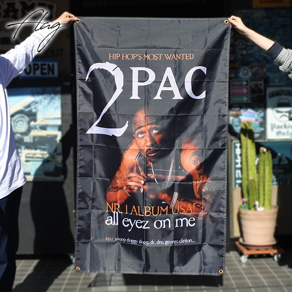 2PAC トゥパック バナー TUPAC hip hop ヒップホップ フラッグ 壁掛け