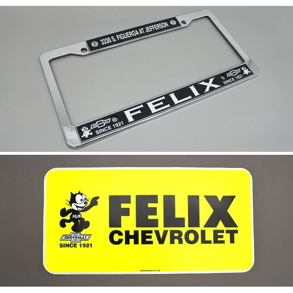 フィリックス シボレー ナンバーフレーム プレート付き イエロー US