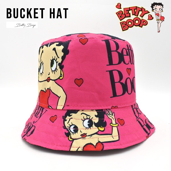 帽子 Betty バケットハット メンズ レディース ベティ ブープ BETTY BOOP ピンク