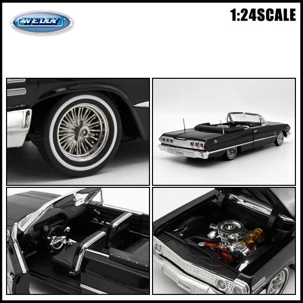 1/24 箱入り ミニカー 1963 Chevrolet Impala CONV. ブラック