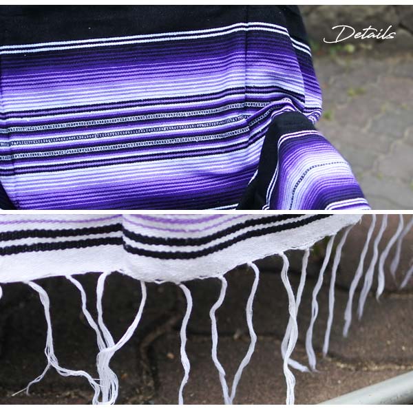 サラペ NO.62 パープル メキシカン ラグ 大判 厚手 メキシカンラグ