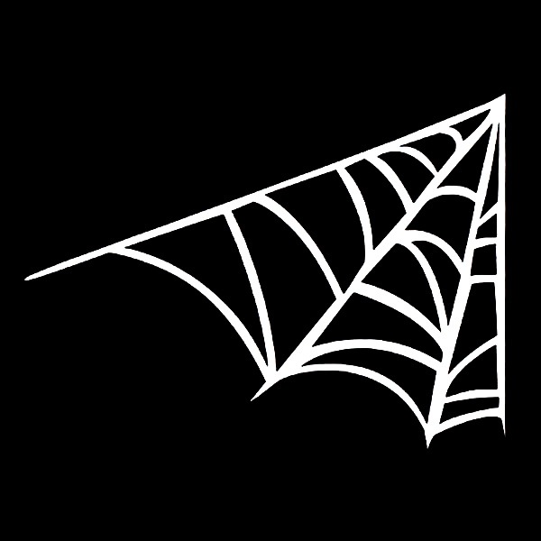 ステッカー スパイダーウェブ クモの巣 鋭角 大 全2色 ホワイト