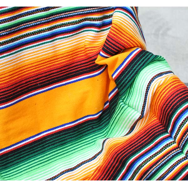 メキシカンラグ サラペ No.85 グリーン オレンジ メキシカン ラグ 大判 メキシコ