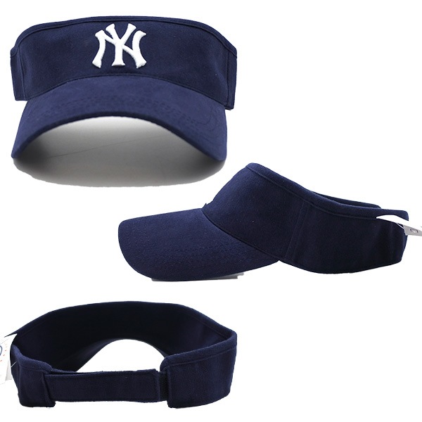 ENYCE ネイビー サンバイザー bboy 激レア 00s ニューヨーク ヤンキース サンバイザー ネイビー 刺繍 MLB NY NEW YORK