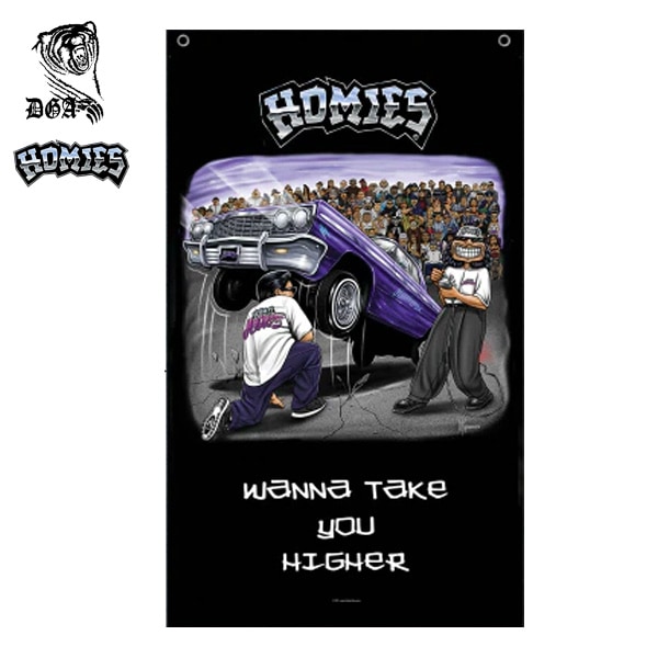 DGA バナー 壁掛け HOMIES WANNA TAKE YOU HIGHER インテリア フラッグ