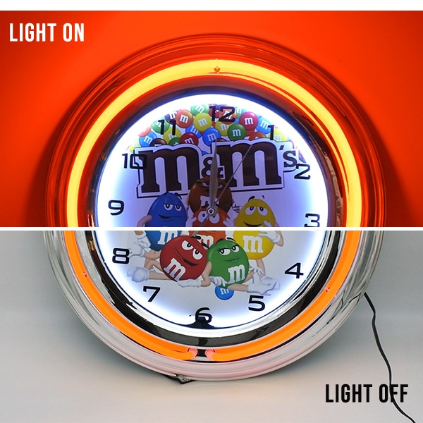 m&m's ネオンクロック エムアンドエムズ オレンジ ロゴ ネオン NEON