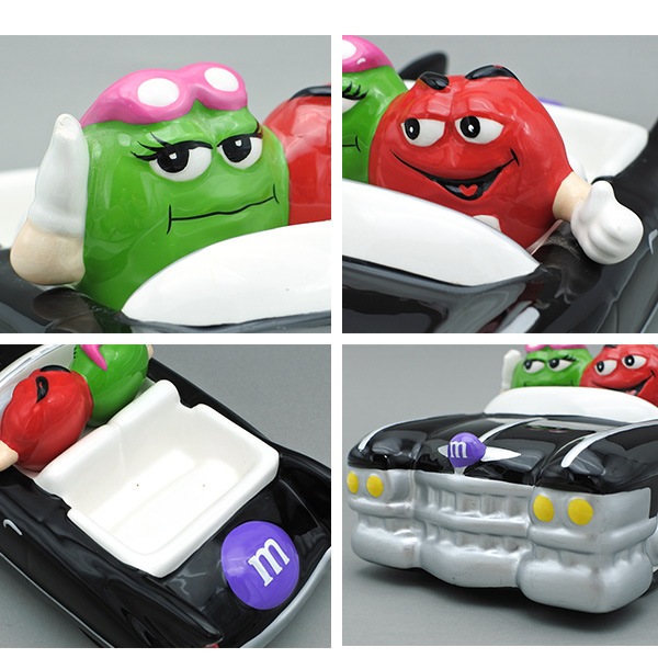 USED品 m&m's お皿 陶器 チョコレート エムアンドエムズ レッド