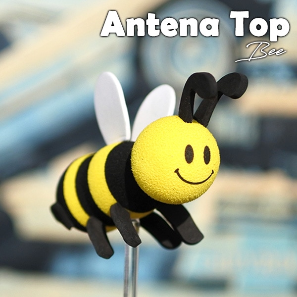 アンテナトップ ハチさん ハチ BEE 蜂 イエロー ブラック アンテナ