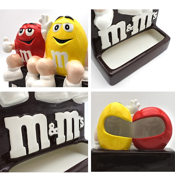USED品 m&m's お皿 陶器 箱入り チョコレート エムアンドエムズ レッド