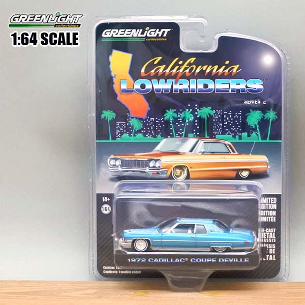 ミニカー　アメ車 1/64 ミニカー 1972 CADILLAC COUPE DEVILLE ブルー キャデラック