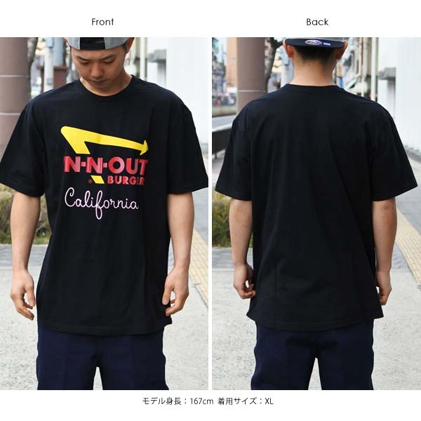 インナウトバーガー Tシャツ ホットロッド Lサイズ インアンドアウト オフィシャルグッズ アメリカ雑貨 レア ホットロッド in n out buger 大きいサイズ メンズ IN-N-OUT BURGER インアンドアウトバーガー 半袖