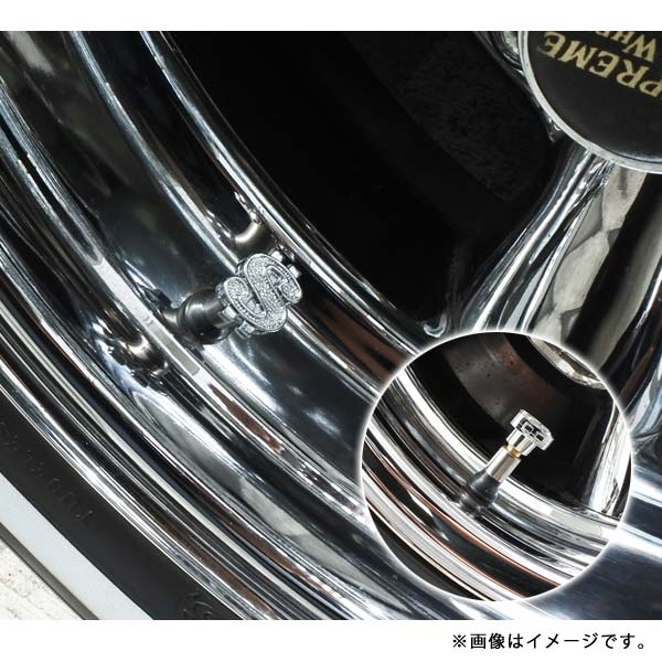 エアバルブキャップ 王冠 2個 ワンセット クローム 汎用 車 バイク 空気入れ バルブ キャップ クラウン CROWN エアー エア バルブ