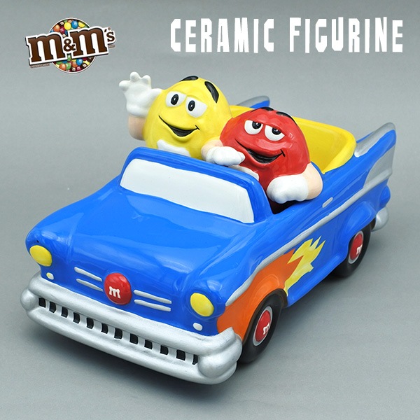 USED品 m&m's お皿 陶器 チョコレート エムアンドエムズ レッド