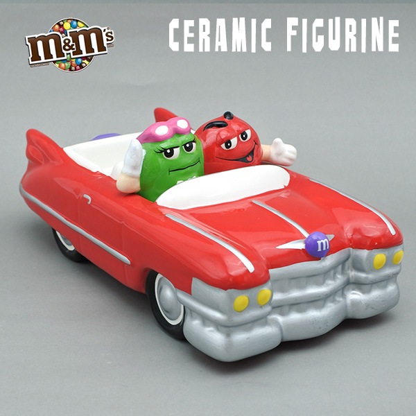 USED品 m&m's チョコレート お皿 陶器 レッド グリーン