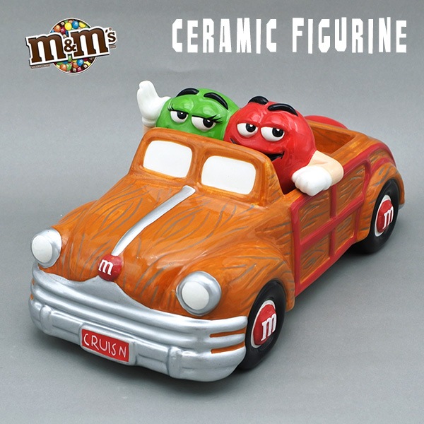 USED品 m&m's お皿 陶器 チョコレート エムアンドエムズ レッド