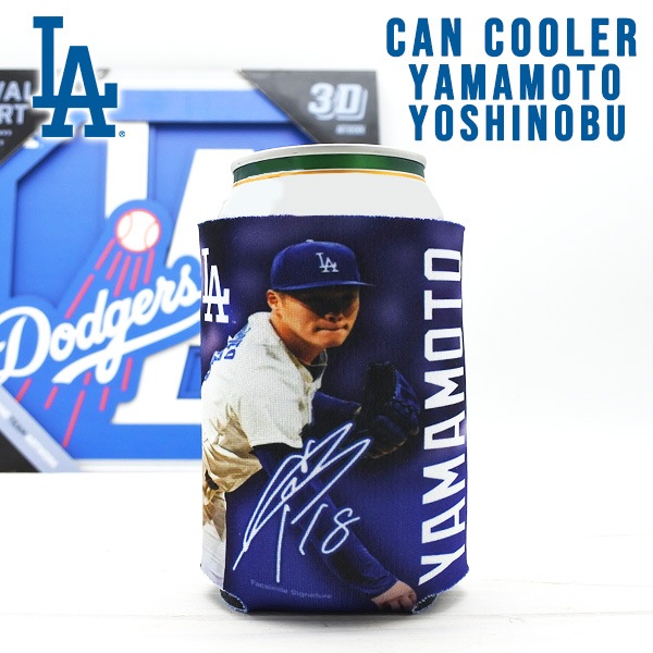 【新品】LA Dodgers 山本由伸選手、記念グッズ 山本由伸 ドジャース ロゴ クージー 缶クージー 缶クーラー