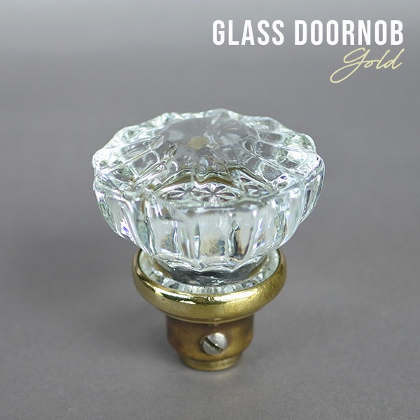 海外直輸入 USED品 シフトノブ アンティーク ガラス ドアノブ ゴールド