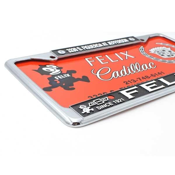 FELIX ナンバーフレーム ライセンスフレーム　US規格　　シボレーセット売り フィリックス シボレー メタル ナンバーフレーム イエロー プレート