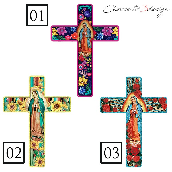 グアダルーペマリア ウッド クロス タペストリー 木製 クロス 十字架