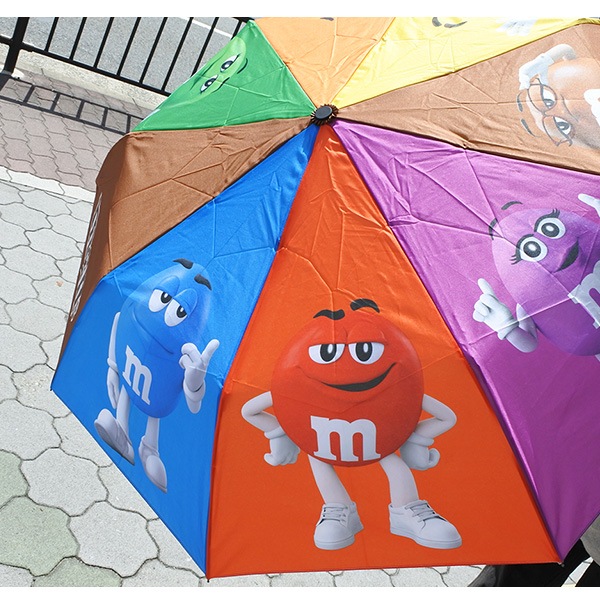 M&M ウッド傘立て ネイビーＬ エムアンドエム mandm ☆ m&m's プッシュ式 折りたたみ傘 雨具 雨傘 ジャンプ傘 コンパクト