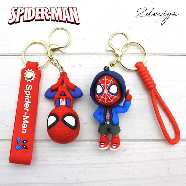 MARVEL マーベル キャラクター ラバー キーチェーン キーホルダー セット スパイダーマン キーホルダー 全2種類 MARVEL SPIDERMAN ラバー