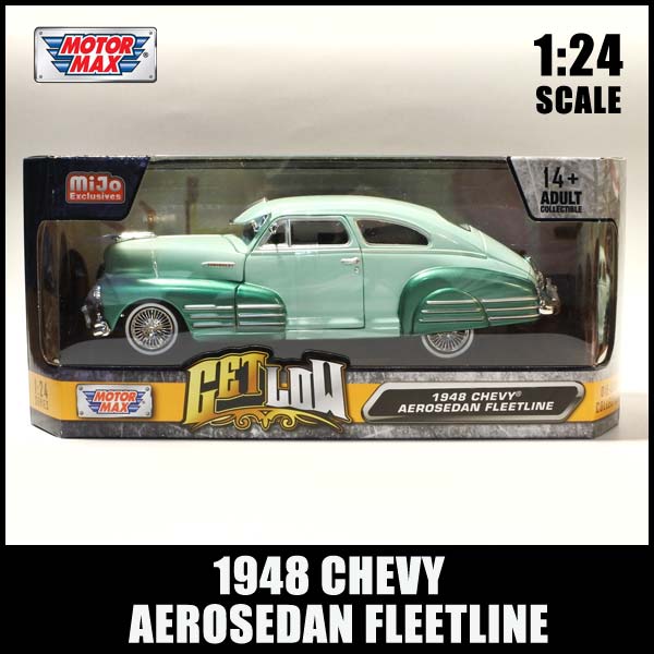 1/24 箱入り ミニカー 1948 CHEVY AEROSEDAN FLEETLINE GET LOW ライト
