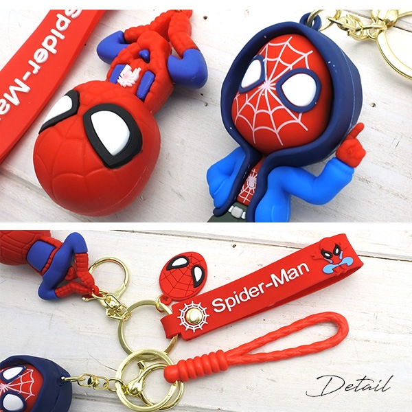 スパイダーマン キーホルダー 全2種類 MARVEL SPIDERMAN ラバー