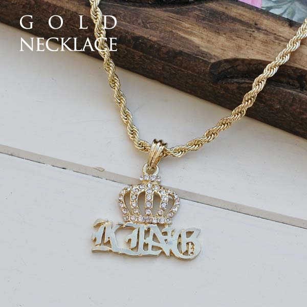 ネックレス KING ゴールド チェーン キング 王冠 冠 ゴールドチェーン