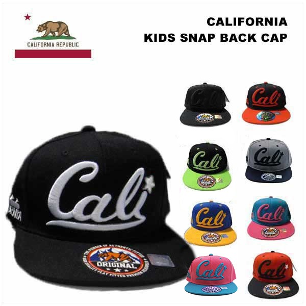 キッズ キャップ ＃08 カリフォルニア スナップバック CALI 筆記体