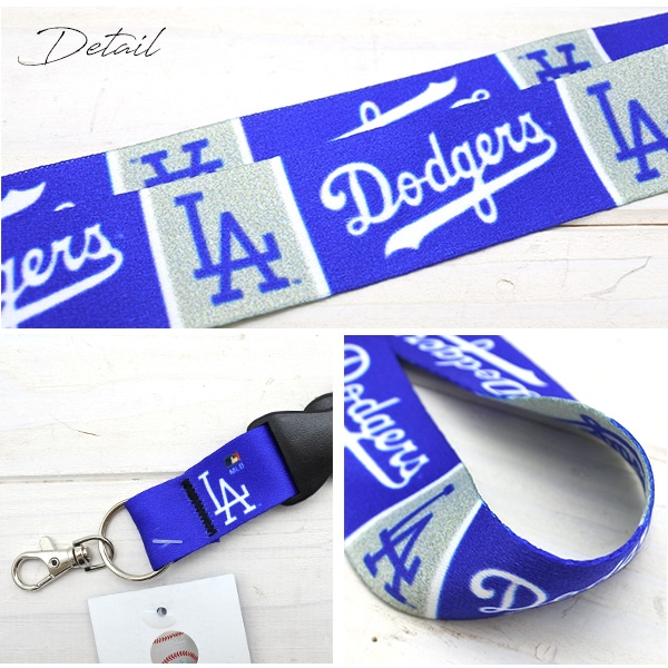 ドジャース ネックストラップ ブルー グレー MLB dodgers LA LOS