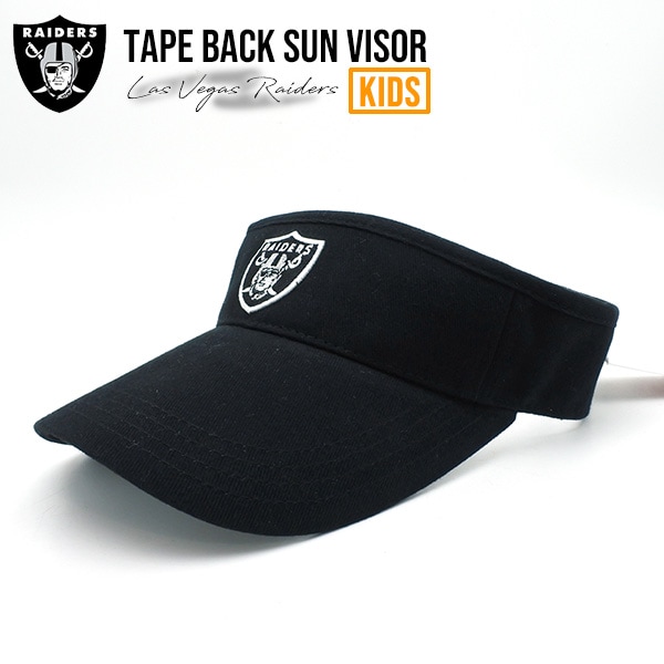 キッズ レイダース サンバイザー ロゴ 刺繍 NFL RAIDERS 丸ツバ テープ