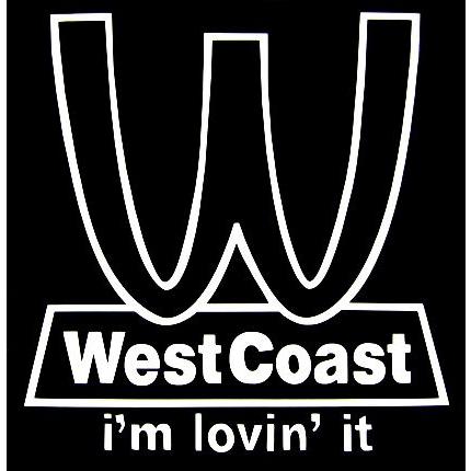 ステッカー West Coast 全2色 ホワイト ブラック 車 バイク デカール