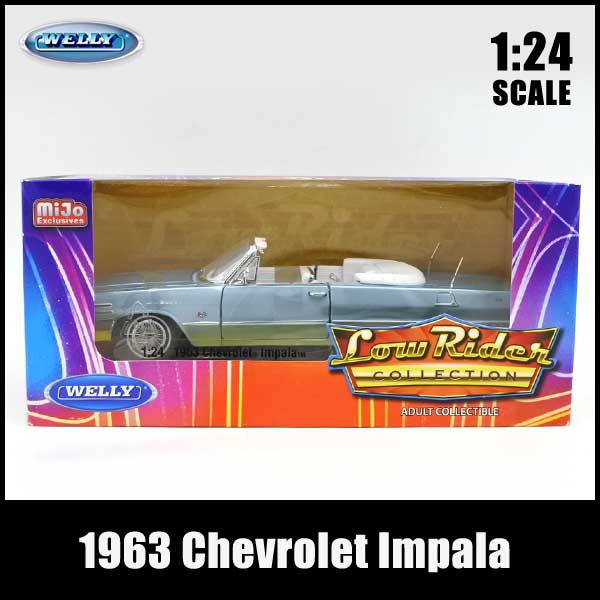 1/24 箱入り ミニカー 1963 Chevrolet Impala CONV. メタリックブルー