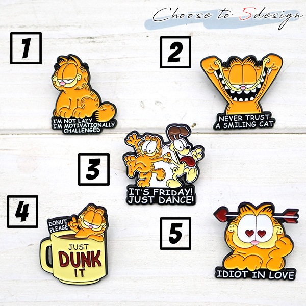 ガーフィールド ピンバッジ 全5種類 ブローチ バッジ ピンズ PINS