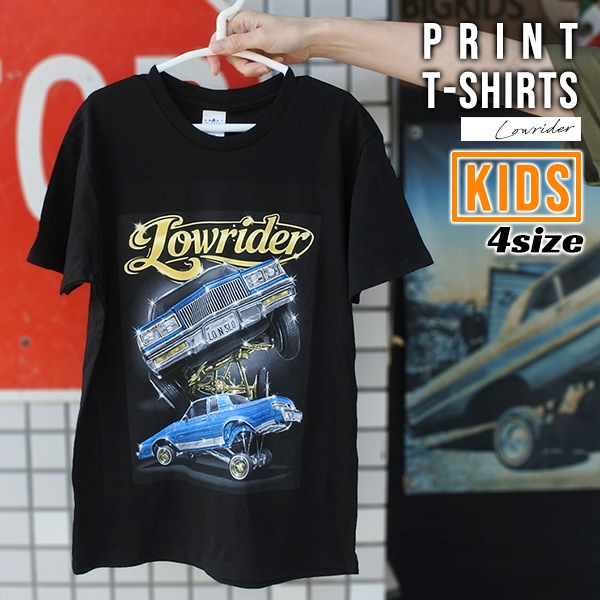 キッズ Tシャツ 半袖 ブラック BUICK REGAL ビュイック リーガル アメ車 おしゃれ 男の子 女の子 幼児 子供服 ブルー プリント かっこいい ホッピング トップス ストリート チカーノ チカーノファッション Lowrider ローライダー ウエストコースト WEST COAST アメリカ 雑貨