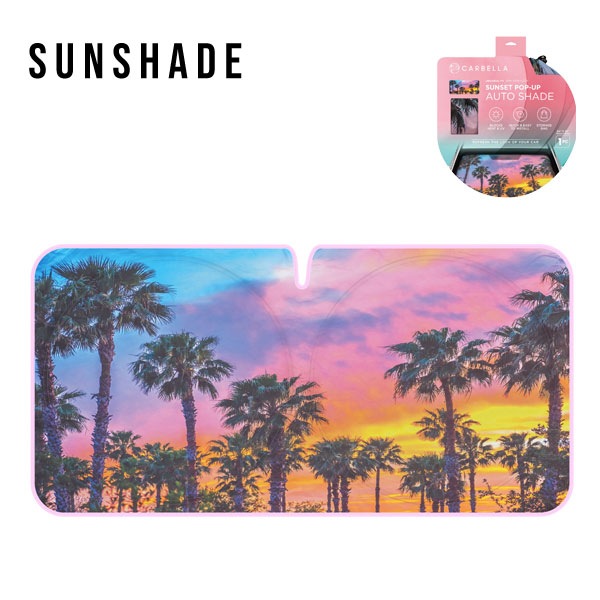 SUNSET サンシェード 収納袋付き コンパクト 丸 日よけ UVカット 遮光
