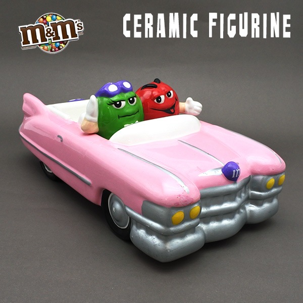 USED品 m&m's お皿 陶器 チョコレート エムアンドエムズ ピンク