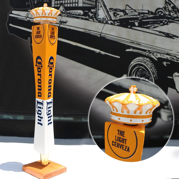 新品 ビアサーバーノブ Corona Light 三角形 オレンジ ホワイト 約33cm