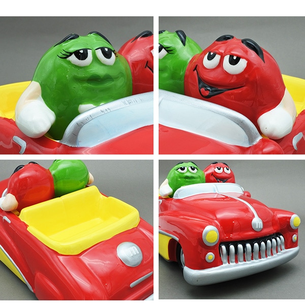USED品 m&m's お皿 陶器 チョコレート エムアンドエムズ レッド