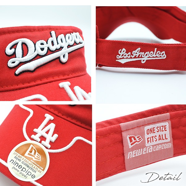 ドジャース サンバイザー レッド NEW ERA ニューエラ LA 刺繍 MLB